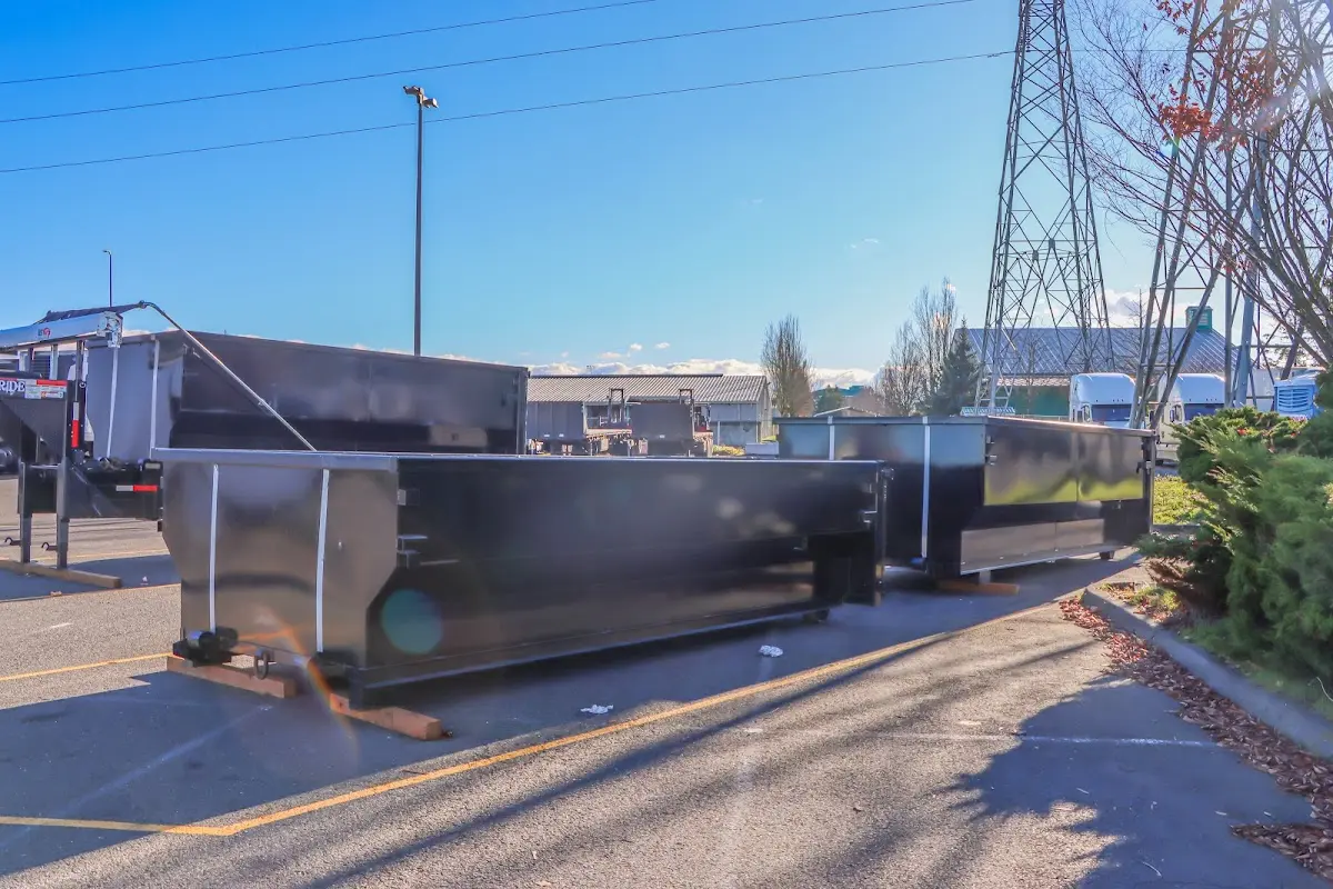 Roll-off dumpster ready for waste disposal at job site for Construction Dumpster Rental in Lafayette